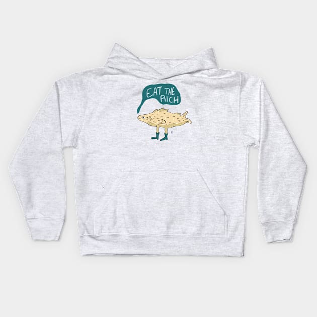 eat the rich fish Kids Hoodie by flywithsparrows